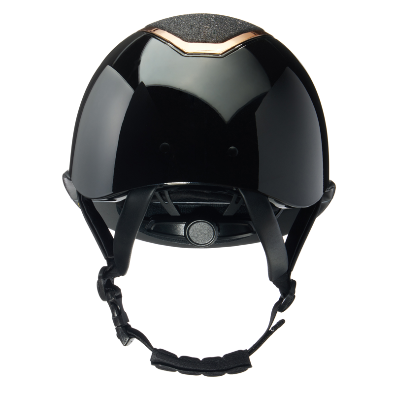 EQX by Charles Owen Kylo Sparkly Wide Peak Riding Hat with MIPS - Black Gloss/Rose Gold-2